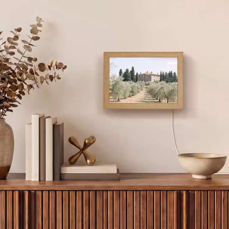 Lightbox - Wandleuchte - Landhaus – Olivenbaum – Obstgarten - Landhuis - olijfboom - gaard Light Box met kabel (Wandlamp) klein