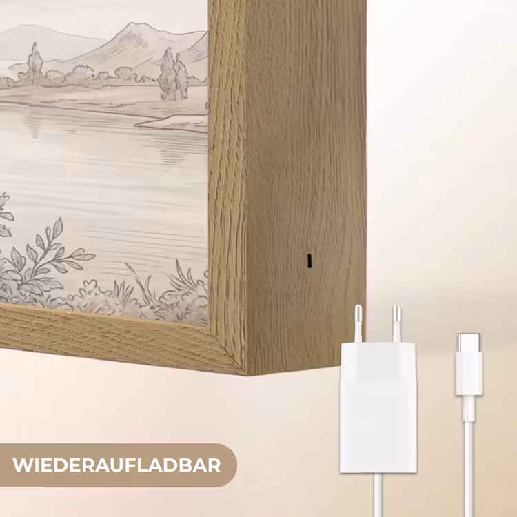 Landschap - Bergen - Meer - Natuur Light Box met batterij (Wandlamp) middel -USP_websiteoplaadbaarDE