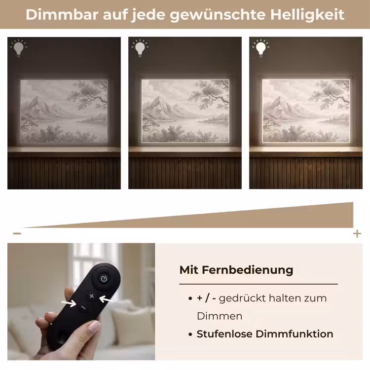 Landschap - Bergen - Meer - Natuur Light Box met batterij (Wandlamp) middel -USP_dimbaarDE