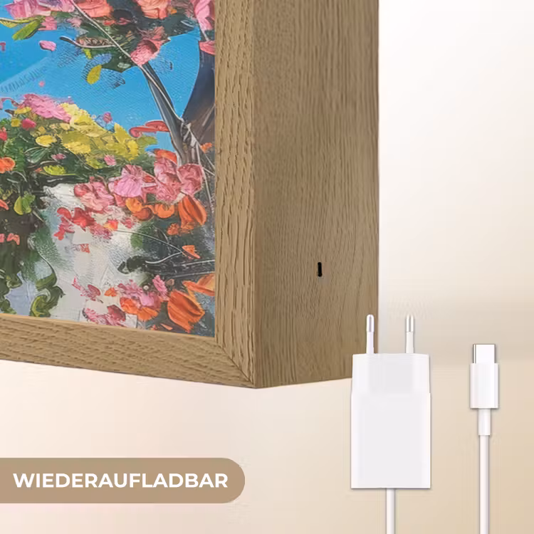Landschap - Bloemen - Natuur - Zomer Light Box met batterij (Wandlamp) middel -USP_websiteoplaadbaarDE
