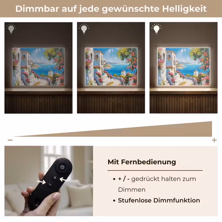 Landschap - Bloemen - Natuur - Zomer Light Box met batterij (Wandlamp) middel -USP_dimbaarDE