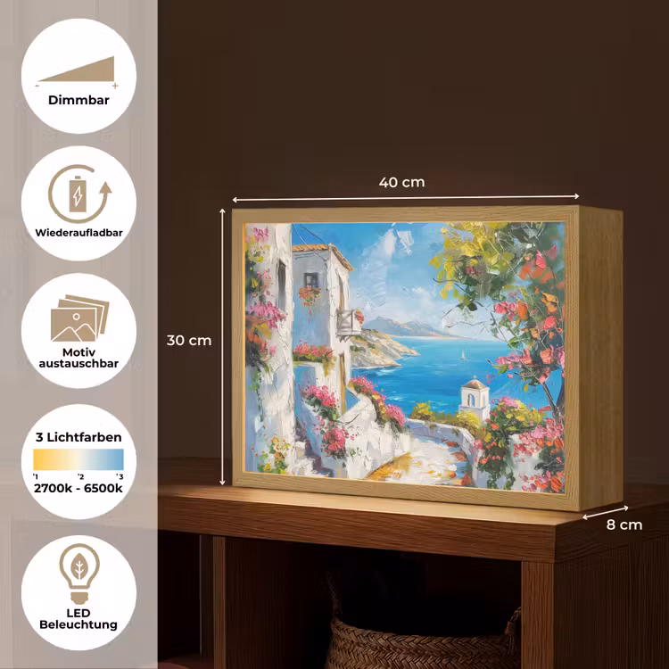 Landschap - Bloemen - Natuur - Zomer Light Box met batterij (Wandlamp) middel -USP_websiteoverzichtDE