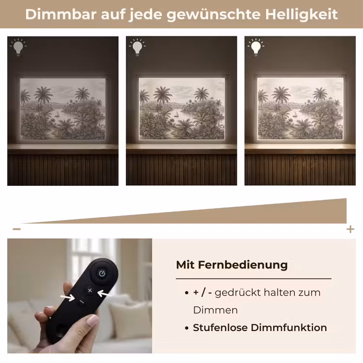 Landschap - Rivier - Boot - Tropisch - Vintage Light Box met batterij (Wandlamp) middel -USP_dimbaarDE