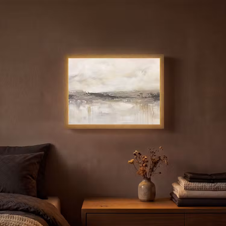 Landschap - Horizon - Natuur - Abstract - Neutraal Light Box met batterij (Wandlamp) middel -sfeer4