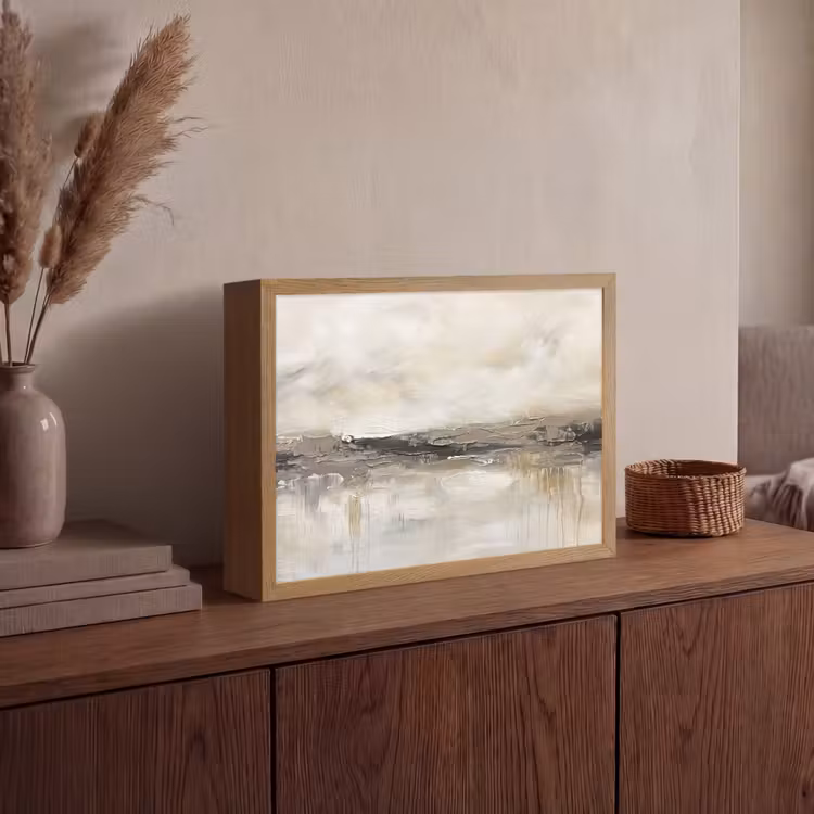 Landschap - Horizon - Natuur - Abstract - Neutraal Light Box met batterij (Wandlamp) middel -sfeer2