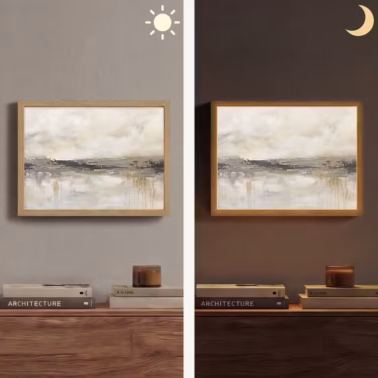 Landschap - Horizon - Natuur - Abstract - Neutraal Light Box met batterij (Wandlamp) middel -sfeer3
