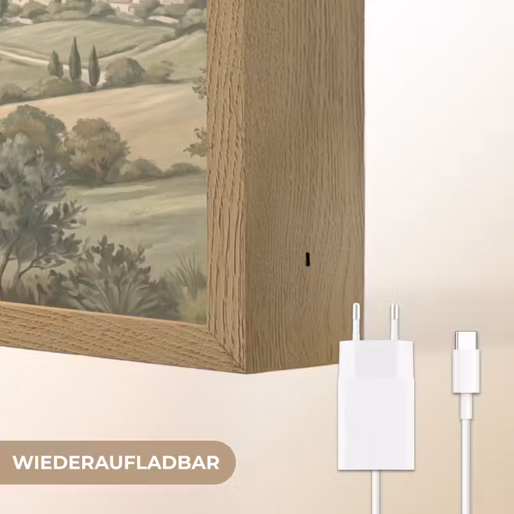 Landschap - Heuvels - Zandpad - Groen Light Box met batterij (Wandlamp) middel -USP_websiteoplaadbaarDE