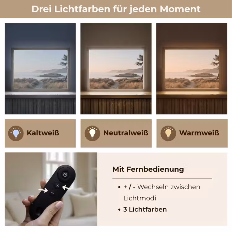 Landschap - Kust - Duinen Light Box met batterij (Wandlamp) middel -USP_lichtkleurDE