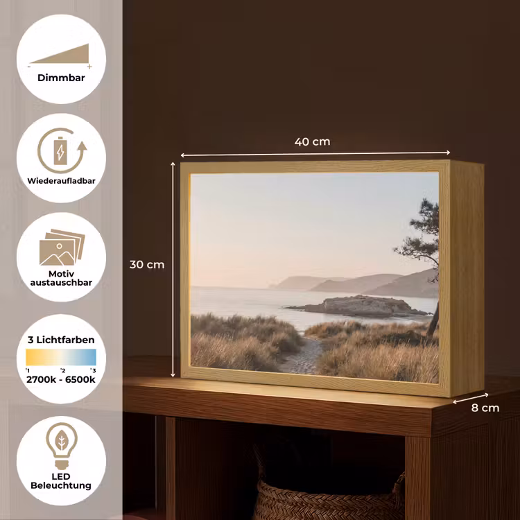 Landschap - Kust - Duinen Light Box met batterij (Wandlamp) middel -USP_websiteoverzichtDE