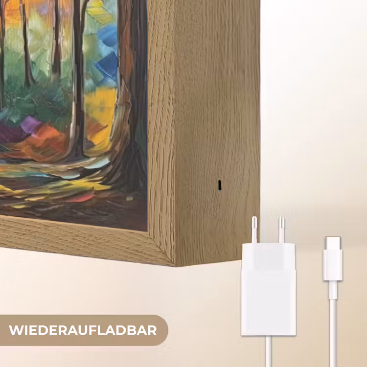 Landschap - Bos - Kleuren - Natuur Light Box met batterij (Wandlamp) middel -USP_websiteoplaadbaarDE