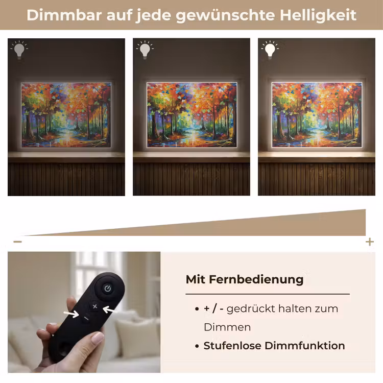 Landschap - Bos - Kleuren - Natuur Light Box met batterij (Wandlamp) middel -USP_dimbaarDE
