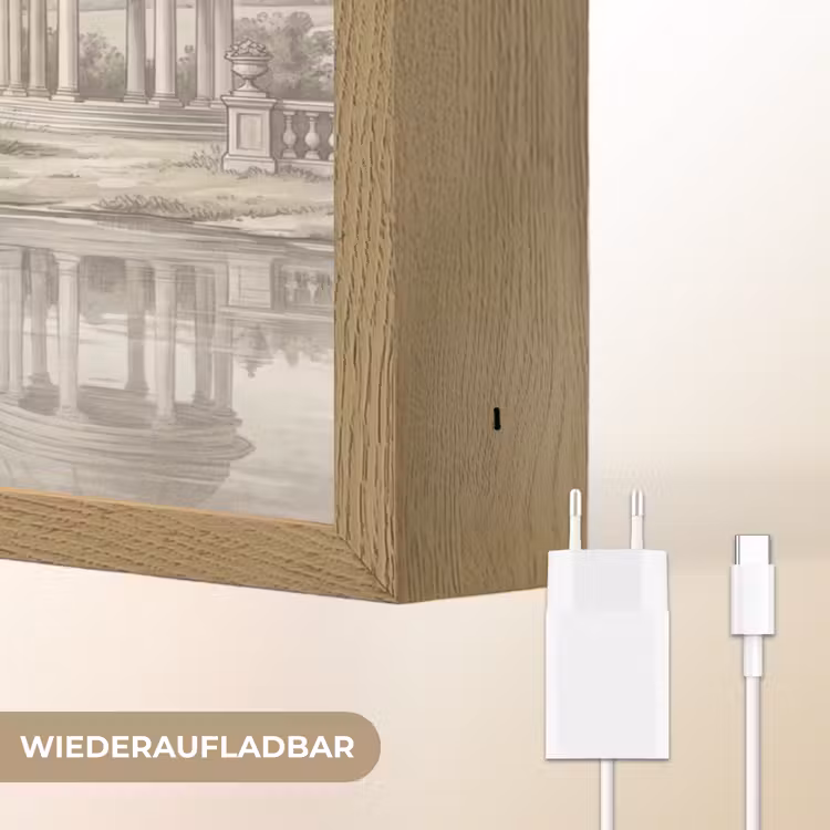 Landschap - Water - Natuur - Sepia Light Box met batterij (Wandlamp) middel -USP_websiteoplaadbaarDE