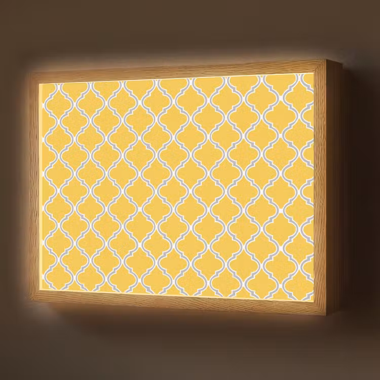 Lantaarn - Arabesk - Elegant - Geel Light Box met batterij (Wandlamp) middel 907 -z3d_website