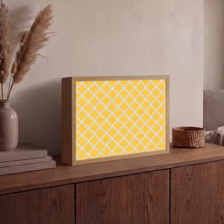 Lantaarn - Arabesk - Elegant - Geel Light Box met batterij (Wandlamp) middel 907 -sfeer2