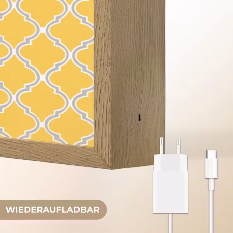 Lantaarn - Arabesk - Elegant - Geel Light Box met batterij (Wandlamp) middel 907 -USP_websiteoplaadbaarDE