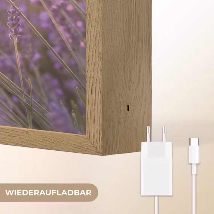 Lavendel - Paars - Zonlicht Light Box met batterij (Wandlamp) middel -USP_websiteoplaadbaarDE