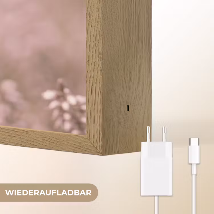 Lavendel - Vlinder - Paars Light Box met batterij (Wandlamp) middel -USP_websiteoplaadbaarDE