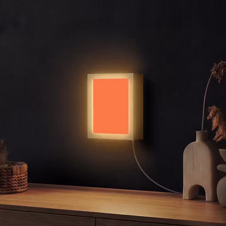 Vivid - Amber - Oranje Light Box met kabel (Wandlamp) klein 929 -sfeer1