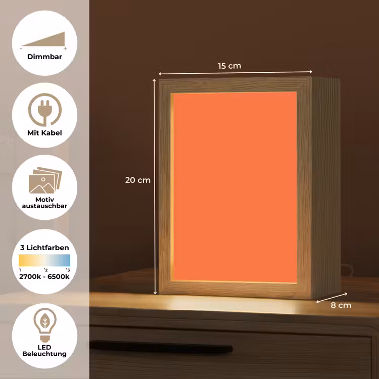 Vivid - Amber - Oranje Light Box met kabel (Wandlamp) klein 929 -USP_websiteoverzichtDE