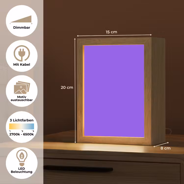 Vivid - Violet - Paars Light Box met kabel (Wandlamp) klein 929 -USP_websiteoverzichtDE