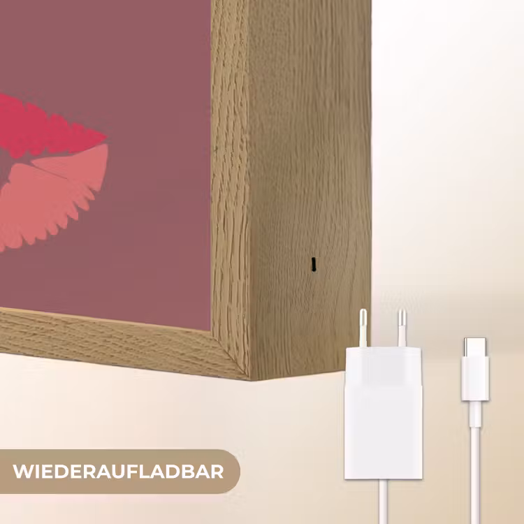 Kiss my ass - Lip - Bordeaux Light Box met batterij (Wandlamp) middel -USP_websiteoplaadbaarDE