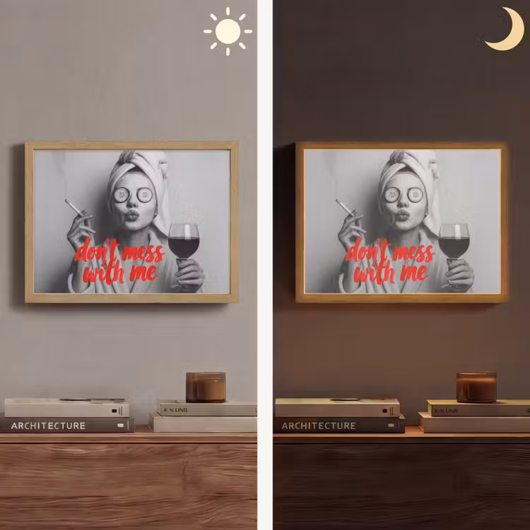 Don't mess with me - Wijn - Vrouw - Sigaret Light Box met batterij (Wandlamp) middel -sfeer3