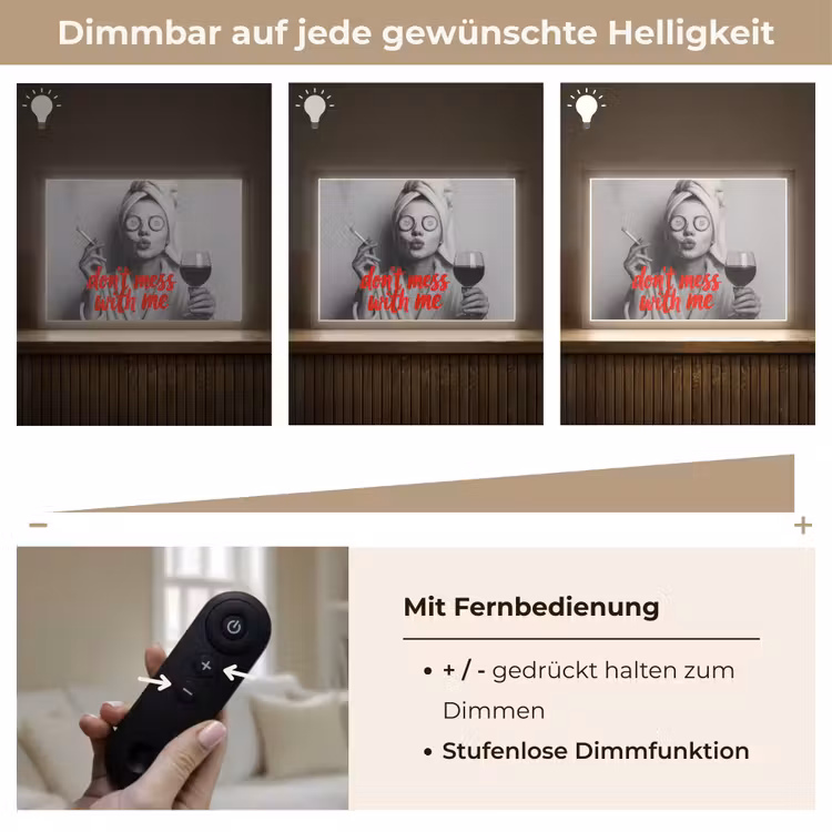 Don't mess with me - Wijn - Vrouw - Sigaret Light Box met batterij (Wandlamp) middel -USP_dimbaarDE