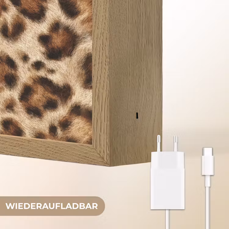 Luipaard - Vacht - Bruin Light Box met batterij (Wandlamp) middel 907 -USP_websiteoplaadbaarDE