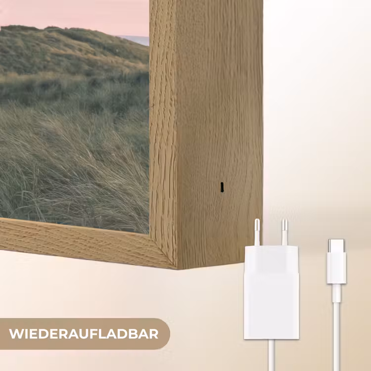 Vuurtoren - Duinlandschap - Zee Light Box met batterij (Wandlamp) middel -USP_websiteoplaadbaarDE