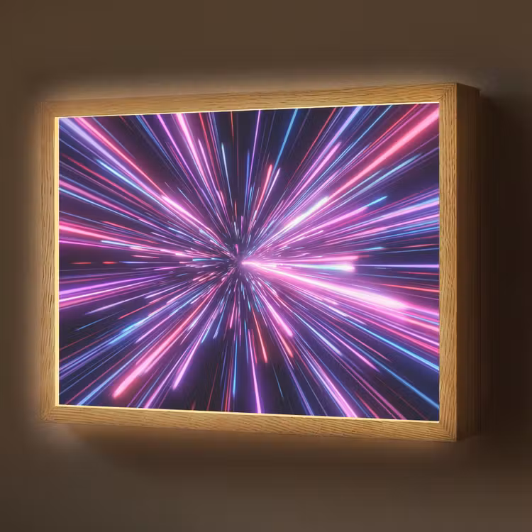 Lichtsnelheid - Ruimte - Roze - Paars Light Box met batterij (Wandlamp) middel -z3d_website