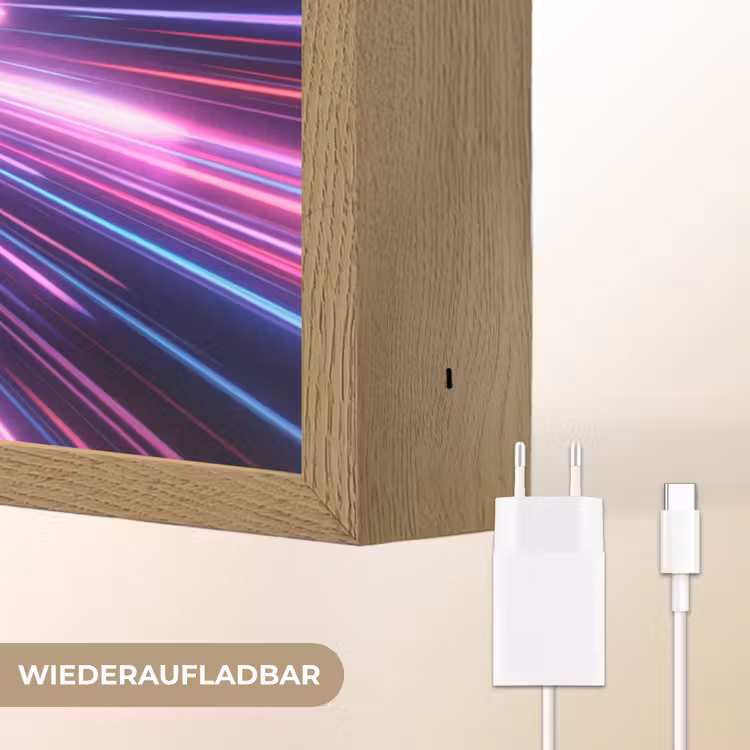Lichtsnelheid - Ruimte - Roze - Paars Light Box met batterij (Wandlamp) middel -USP_websiteoplaadbaarDE