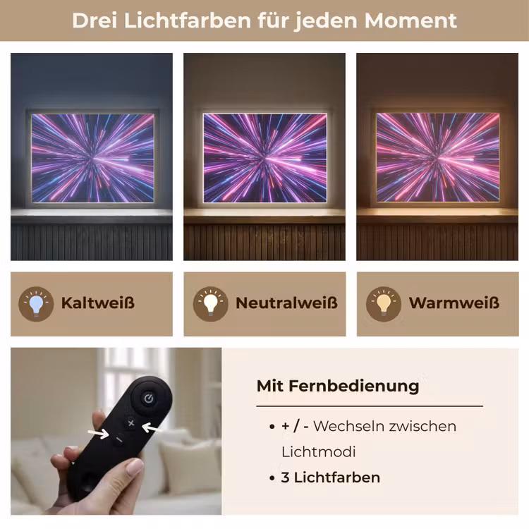 Lichtsnelheid - Ruimte - Roze - Paars Light Box met batterij (Wandlamp) middel -USP_lichtkleurDE
