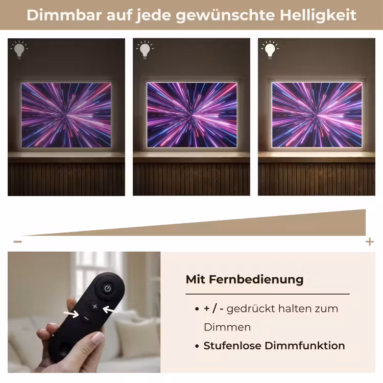 Lichtsnelheid - Ruimte - Roze - Paars Light Box met batterij (Wandlamp) middel -USP_dimbaarDE