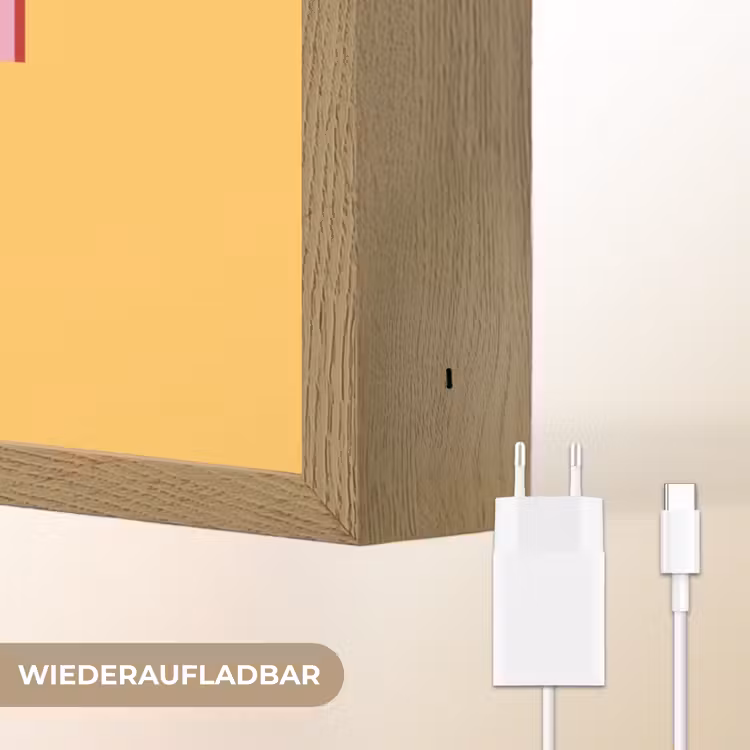 Love yourself - Roze - Geel Light Box met batterij (Wandlamp) middel -USP_websiteoplaadbaarDE