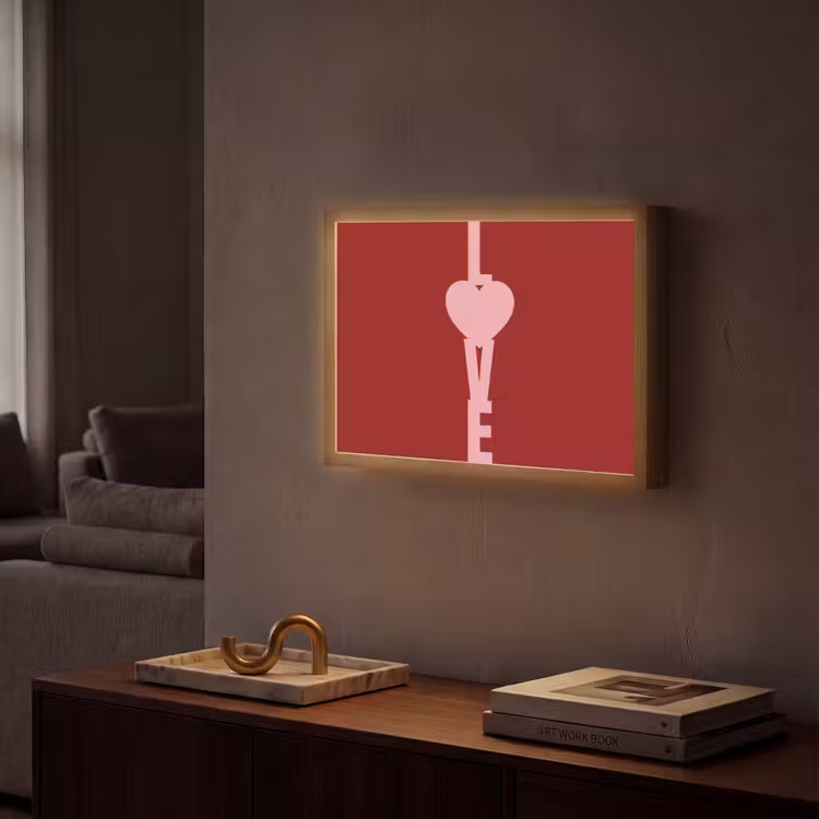 Love - Hart - Rood Light Box met batterij (Wandlamp) middel -sfeer1