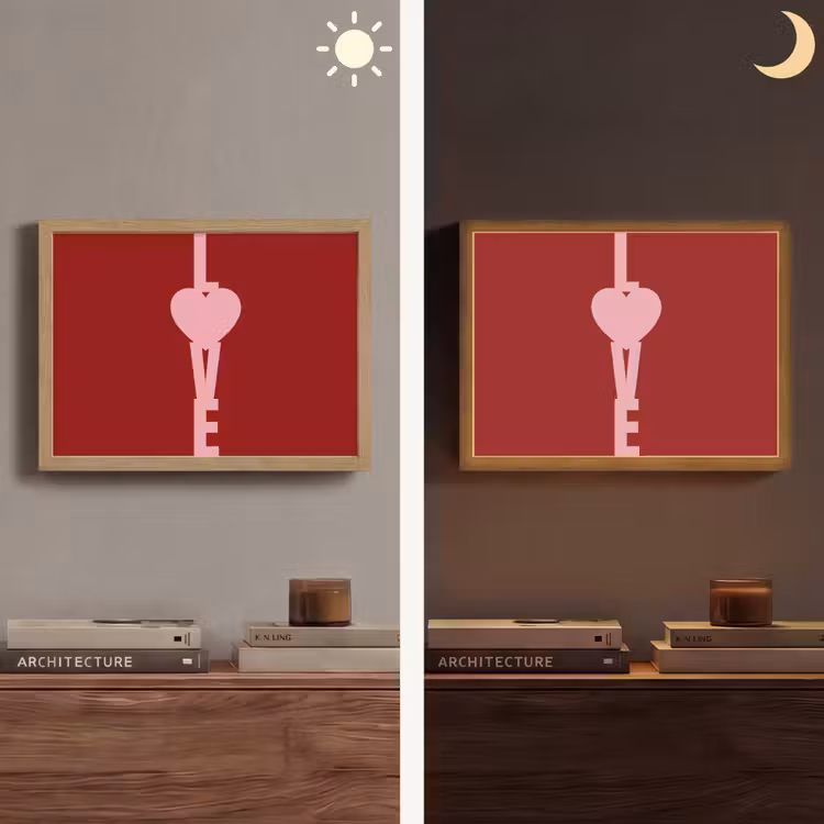Love - Hart - Rood Light Box met batterij (Wandlamp) middel -sfeer3