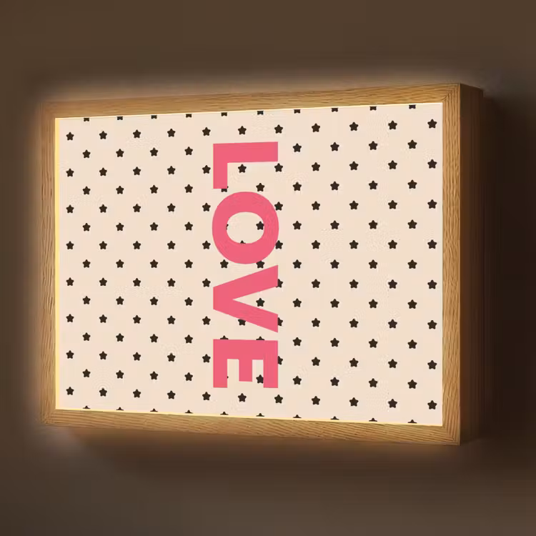 Love - Stippen - Roze Light Box met batterij (Wandlamp) middel -z3d_website