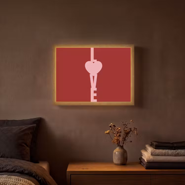 Love - Rood - Blokletters Light Box met batterij (Wandlamp) middel -sfeer4