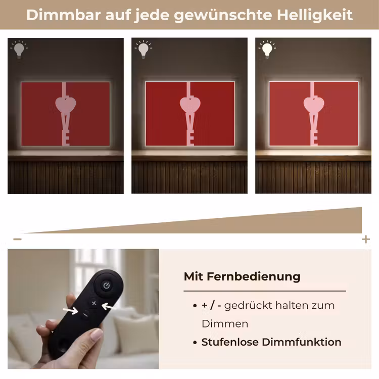 Love - Rood - Blokletters Light Box met batterij (Wandlamp) middel -USP_dimbaarDE