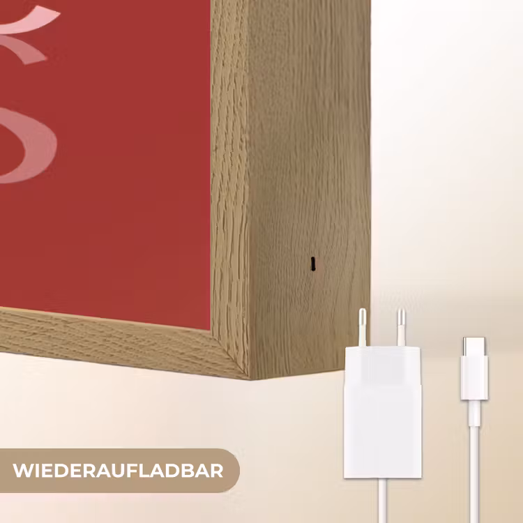 Love - Spiegeling - Rood Light Box met batterij (Wandlamp) middel -USP_websiteoplaadbaarDE