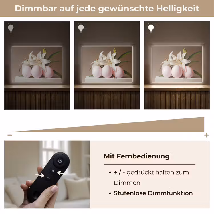 Lelies - Eieren - Pasen Light Box met batterij (Wandlamp) middel -USP_dimbaarDE