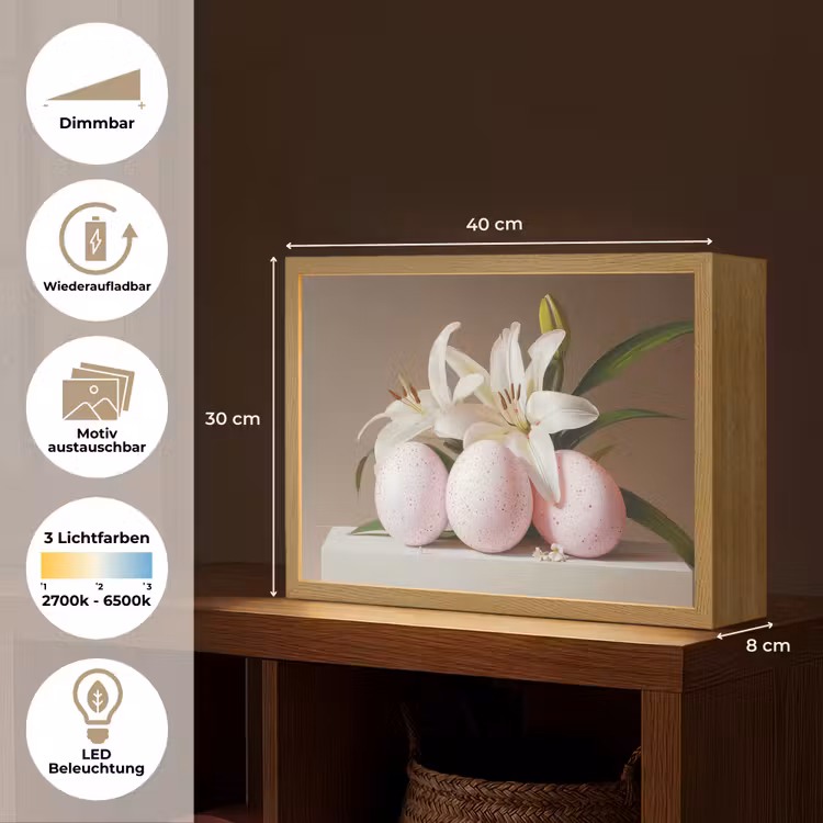 Lelies - Eieren - Pasen Light Box met batterij (Wandlamp) middel -USP_websiteoverzichtDE