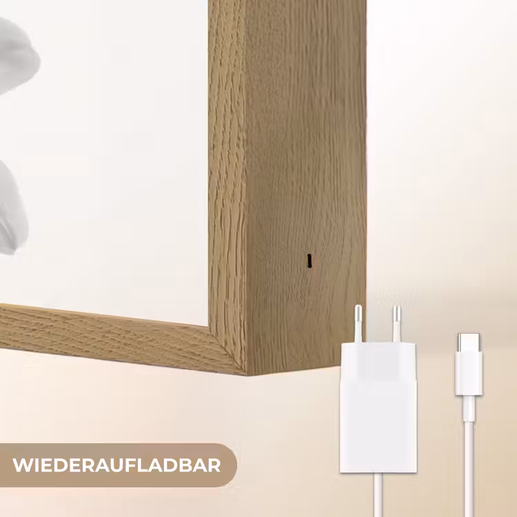 Lelies - Elegant - Zwart - Wit Light Box met batterij (Wandlamp) middel -USP_websiteoplaadbaarDE