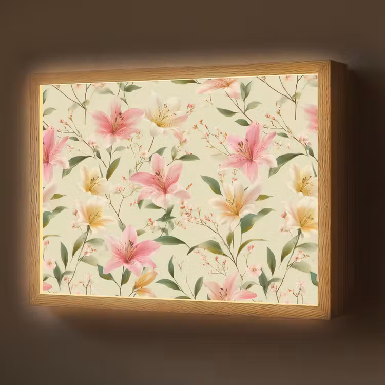 Lelies - Sereen - Kleurrijk Light Box met batterij (Wandlamp) middel 907 -z3d_website