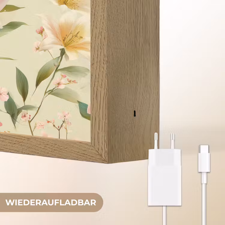 Lelies - Sereen - Kleurrijk Light Box met batterij (Wandlamp) middel 907 -USP_websiteoplaadbaarDE