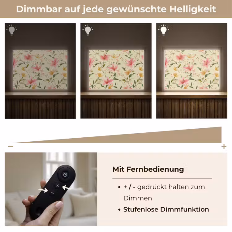 Lelies - Sereen - Kleurrijk Light Box met batterij (Wandlamp) middel 907 -USP_dimbaarDE