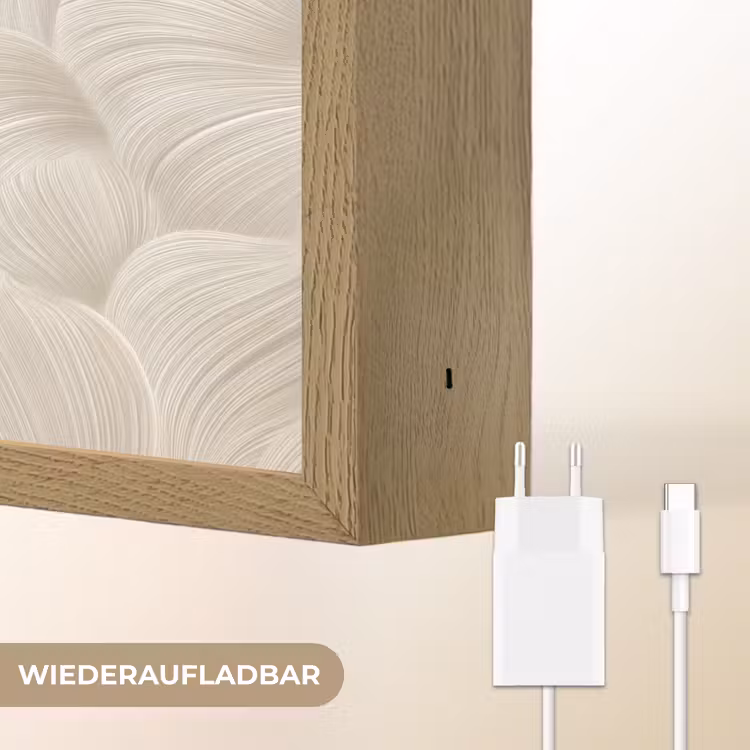 Lijnen - Waaier - Beige Light Box met batterij (Wandlamp) middel 907 -USP_websiteoplaadbaarDE