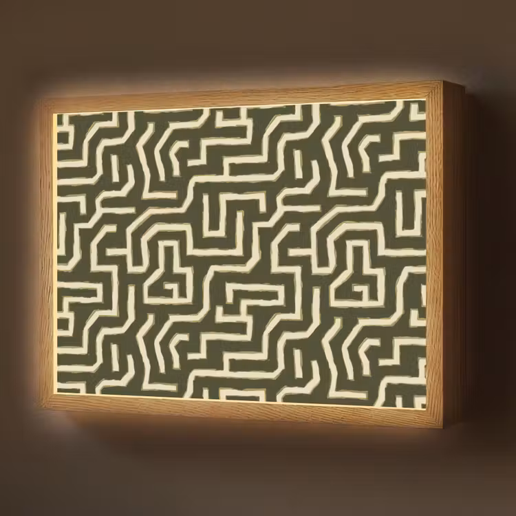 Lijnen - Abstract - Groen Light Box met batterij (Wandlamp) middel 907 -z3d_website