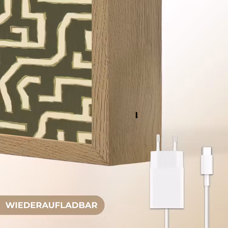Lijnen - Abstract - Groen Light Box met batterij (Wandlamp) middel 907 -USP_websiteoplaadbaarDE