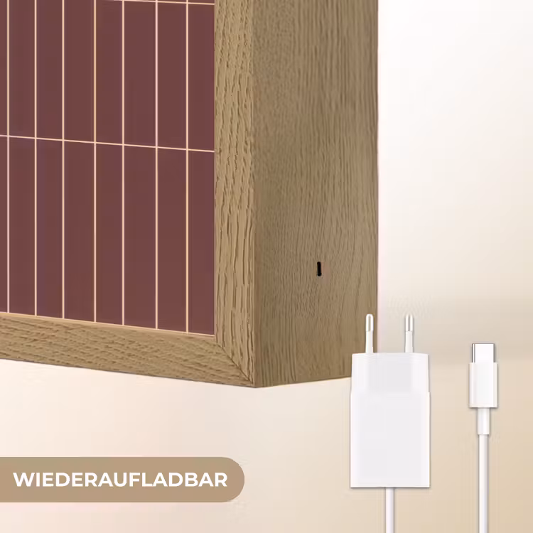 Lijnen - Patroon - Bordeaux Light Box met batterij (Wandlamp) middel 907 -USP_websiteoplaadbaarDE